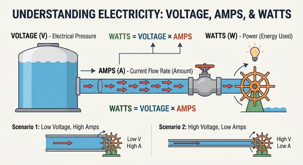 Understanding Voltage, Amps, and Watts